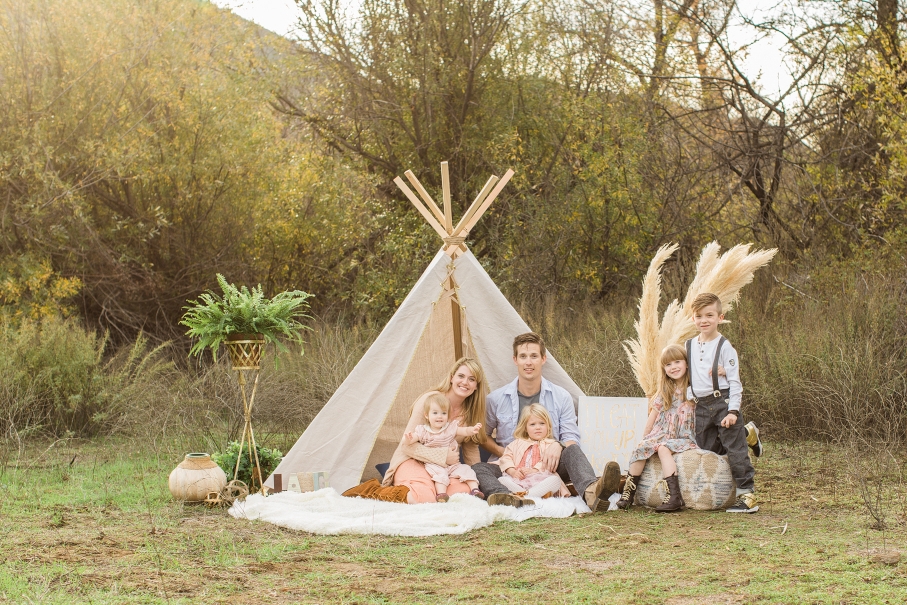 The Lang Family. Teepee Styled Family Photography