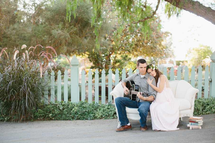 Maternity Session with guitar and flower crowns by SweetDingo.com